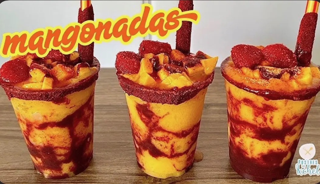 Mangonadas with fruit and chamoy