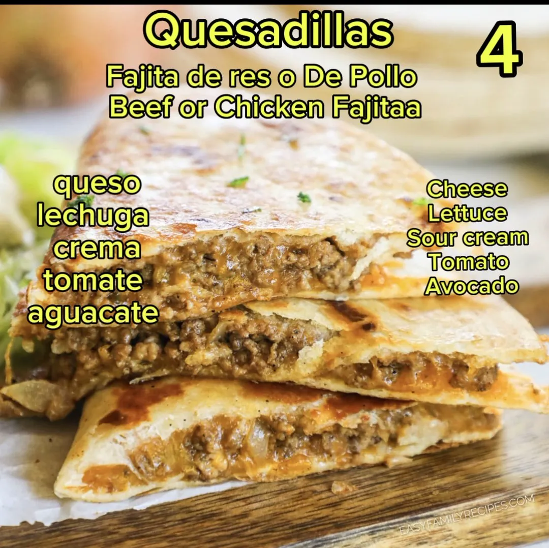 Quesadillas with beef or chicken fajita