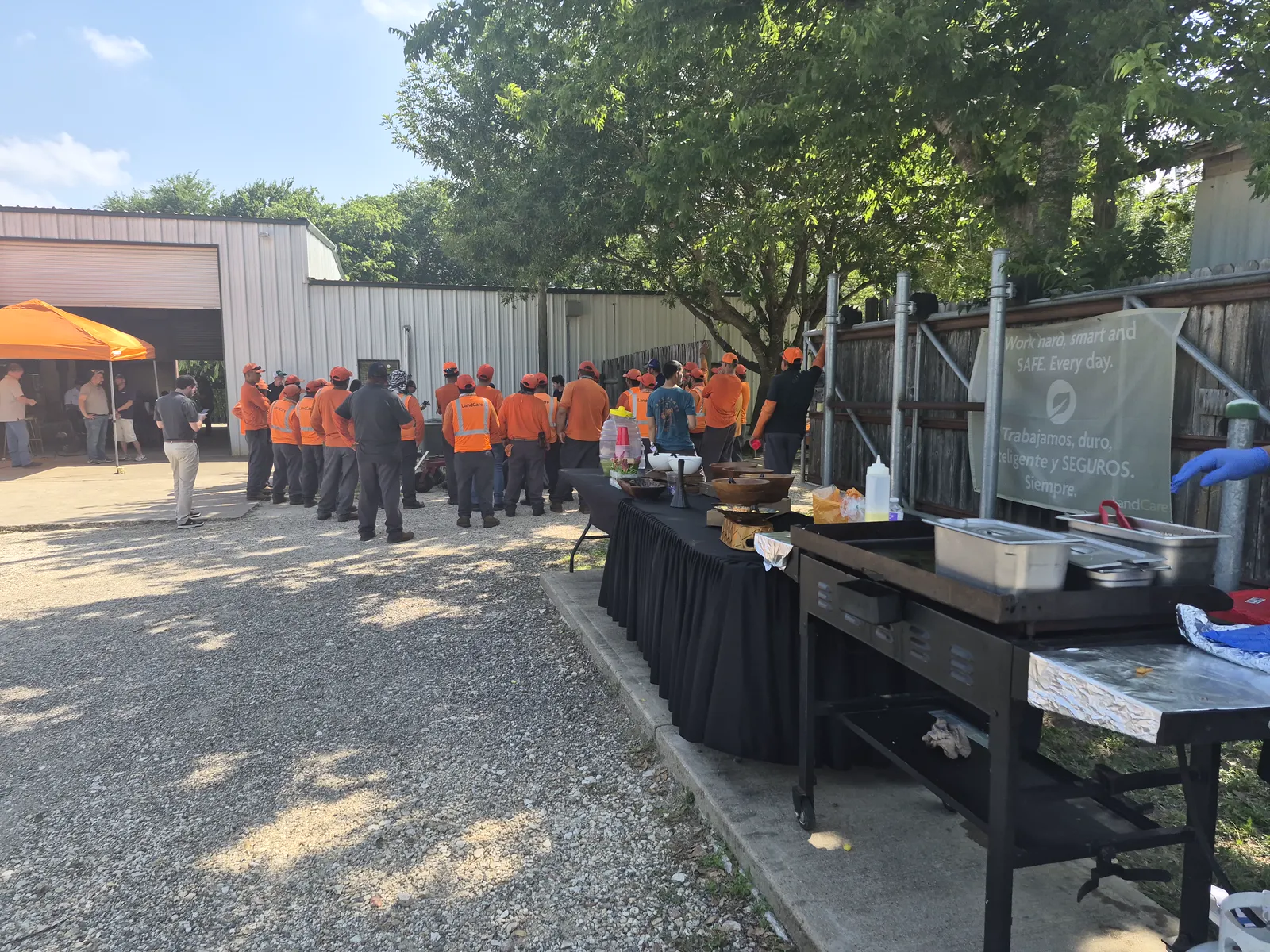 Antojitos Anthony's catering setup serving a group of guests