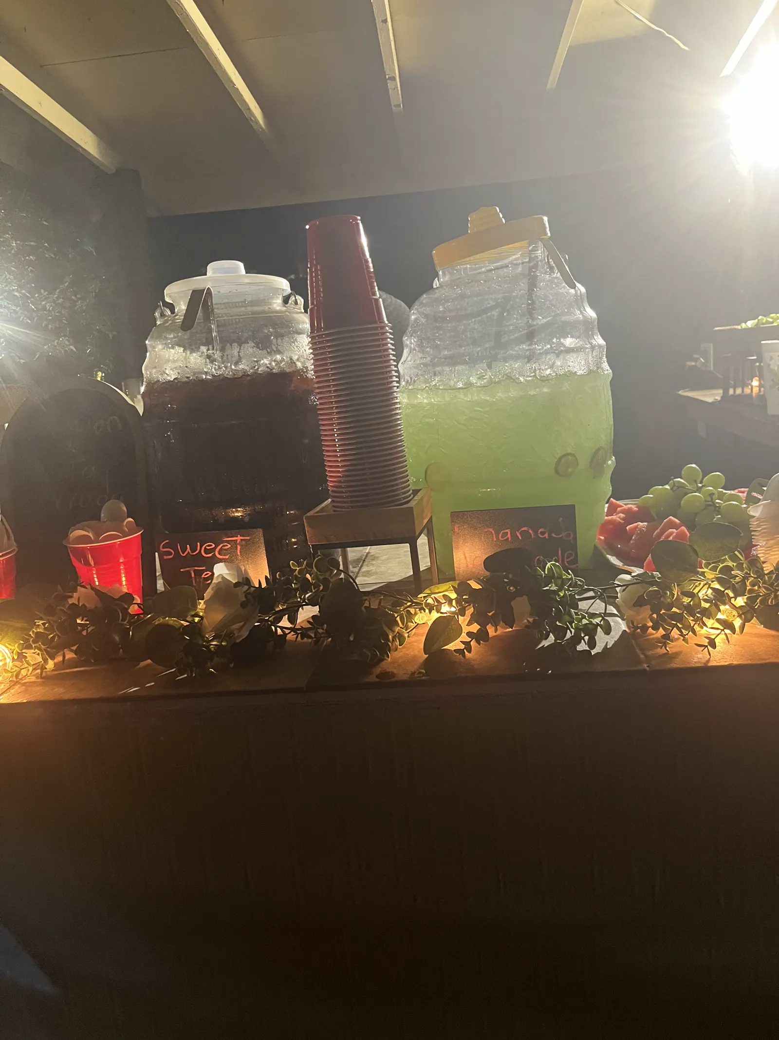 Antojitos Anthony's fresh drinks and catering table